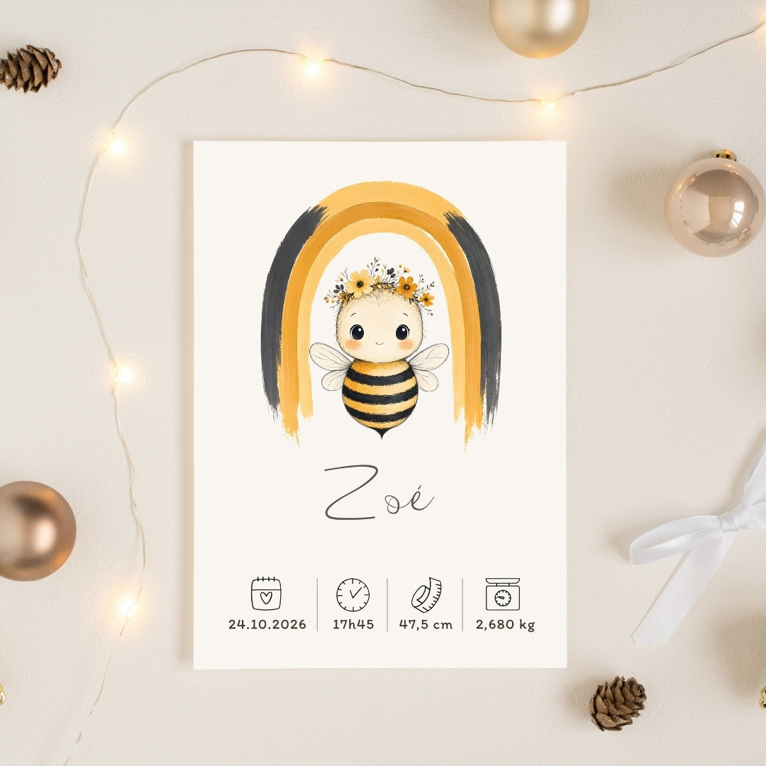 Affiche abeille personnalisée – Animal totem, fichier numérique