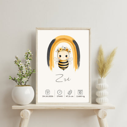 Affiche abeille personnalisée – Animal totem, fichier numérique