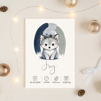 Affiche loup personnalisée – Animal totem, fichier numérique