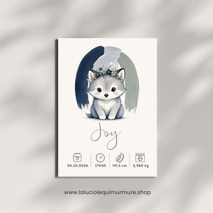 Affiche loup personnalisée – Animal totem, fichier numérique