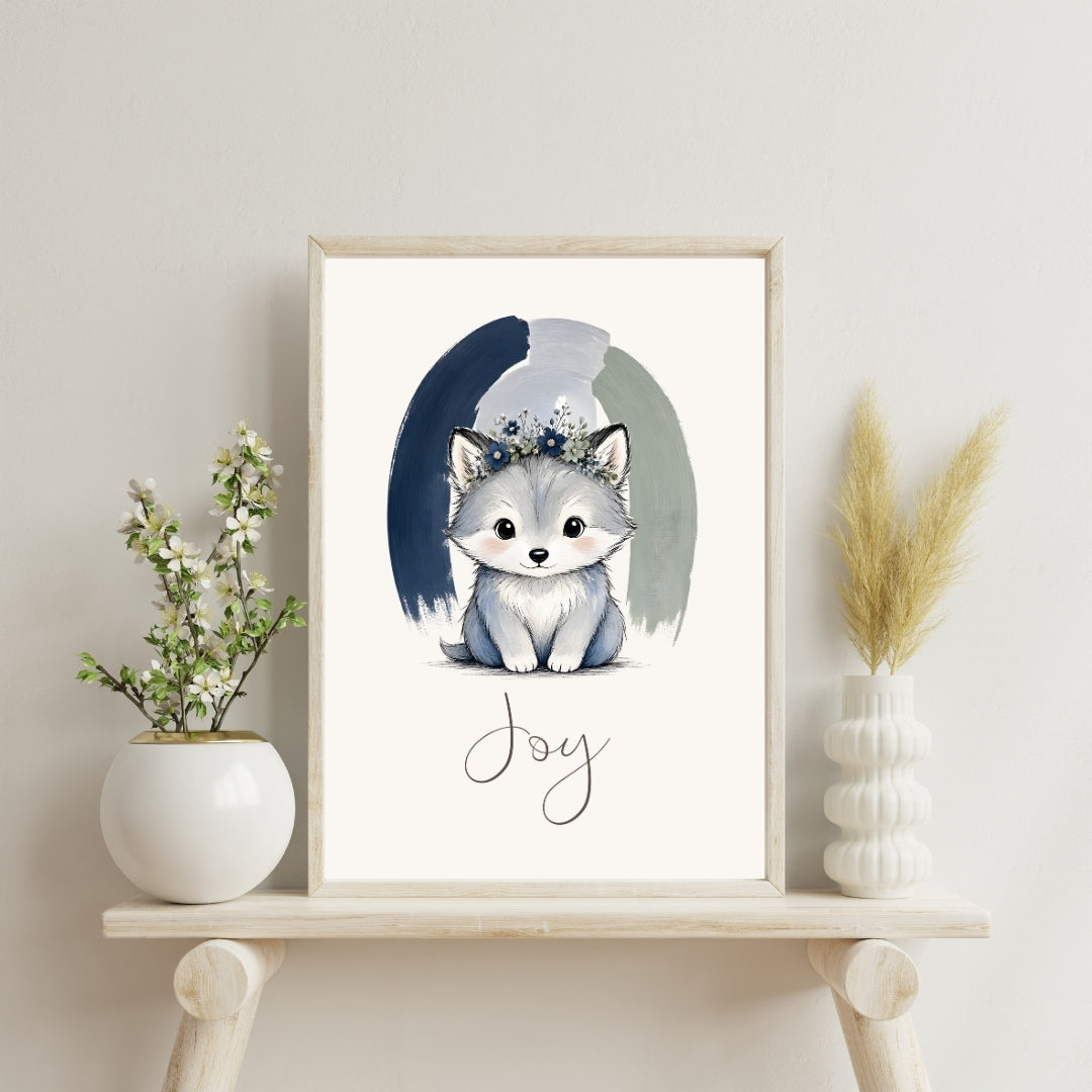 Affiche loup personnalisée – Animal totem, fichier numérique