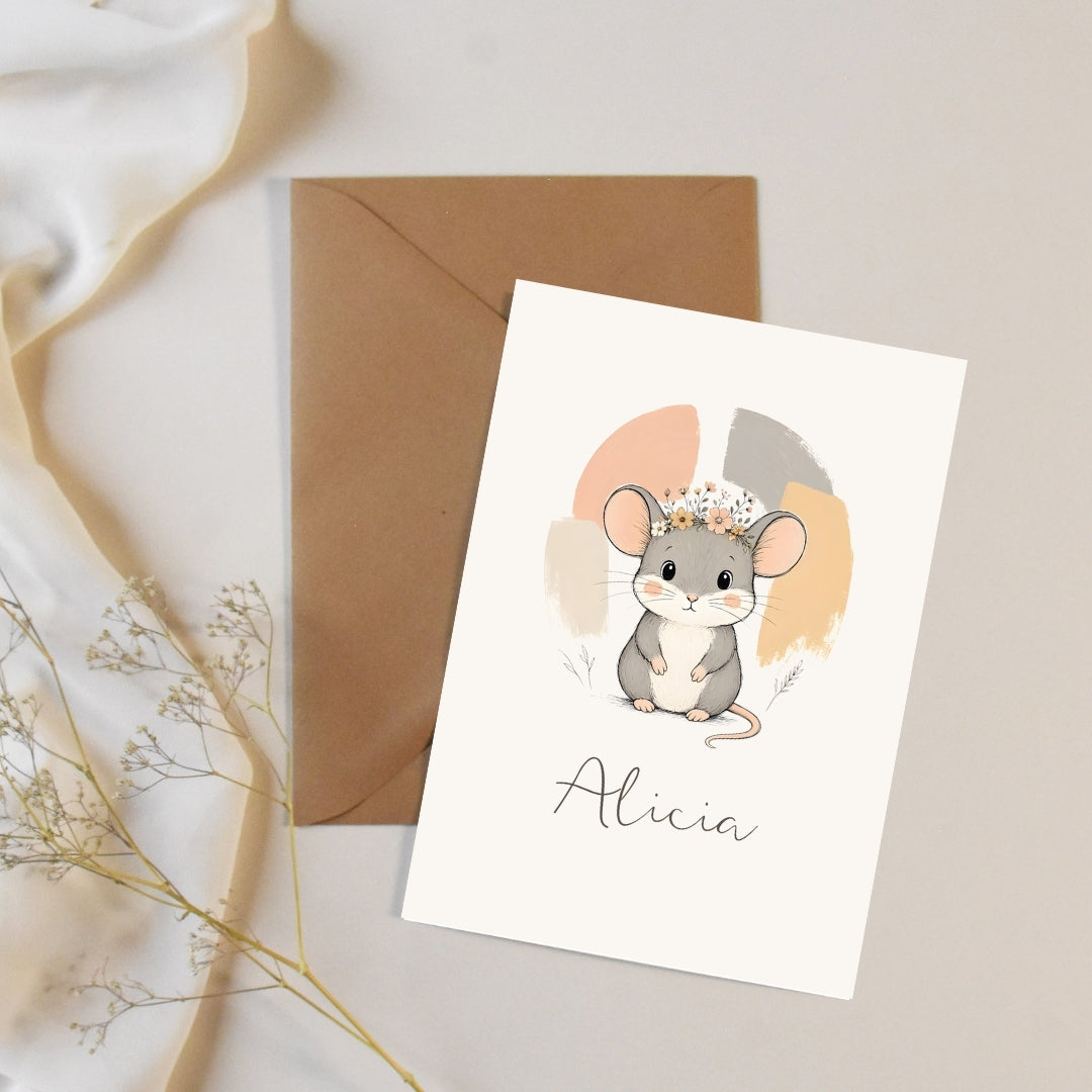 Affiche souris personnalisée – Animal totem, fichier numérique