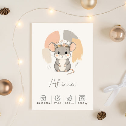 Affiche souris personnalisée – Animal totem, fichier numérique