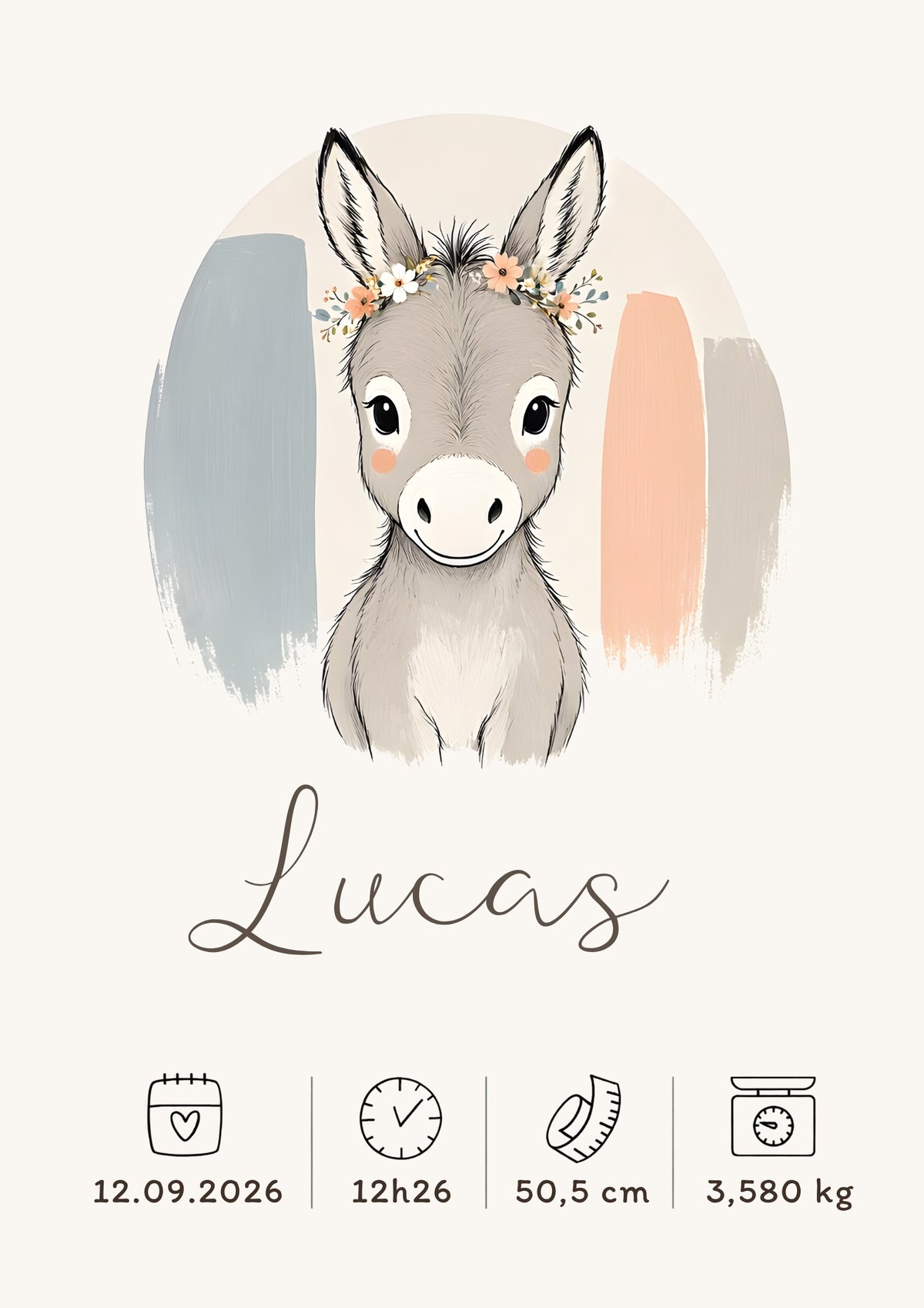 Affiche âne personnalisée – Animal totem