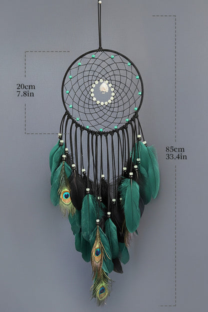 attrape rêve plumes de paon - dimensions