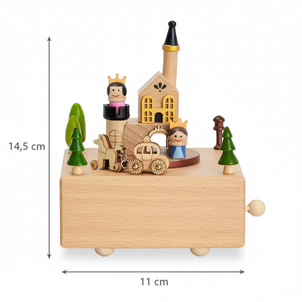 Boîte à musique en bois personnalisée - Vive le roi et la reine !