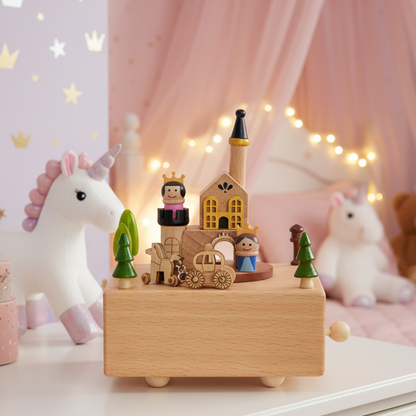 Boîte à musique en bois personnalisée - Vive le roi et la reine !