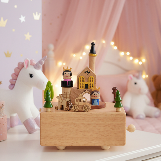 Boîte à musique en bois personnalisée - Vive le roi et la reine !