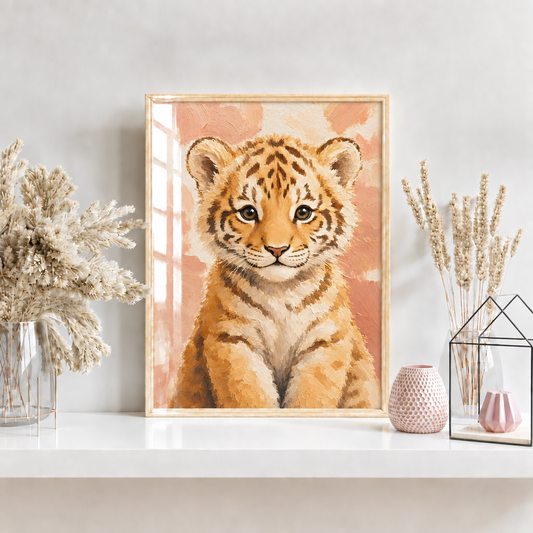Cadre avec le visuel du bébé tigre
