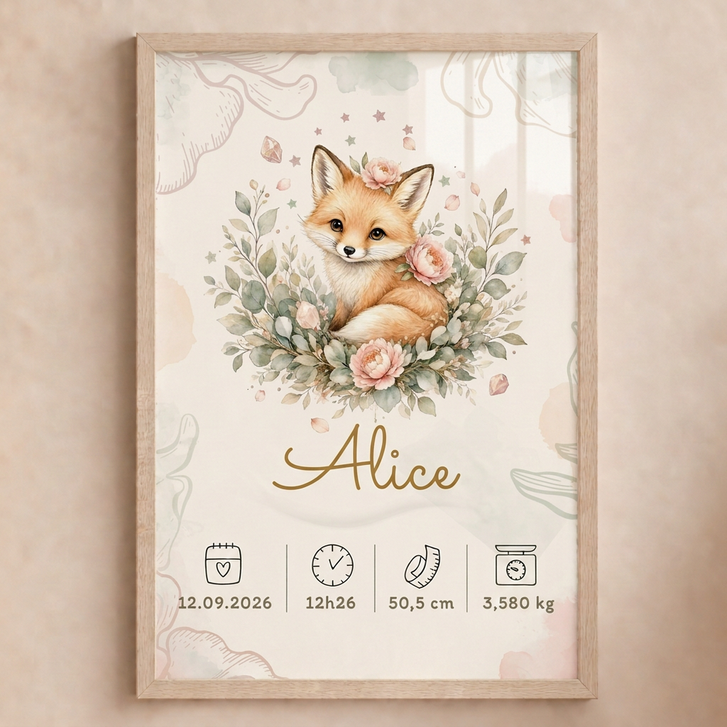 Cadre bois clair Alice