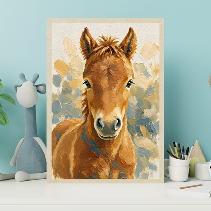 Affiche cheval aquarelle encadrée – prête à accrocher