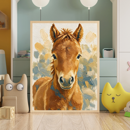 Affiche cheval aquarelle encadrée – prête à accrocher