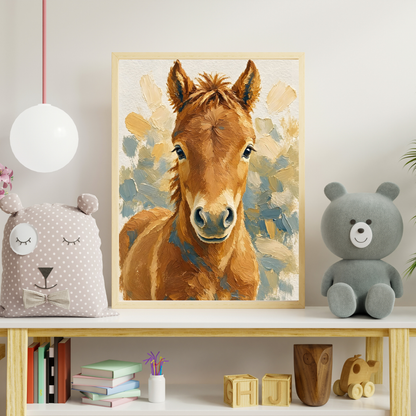 Affiche cheval aquarelle encadrée – prête à accrocher