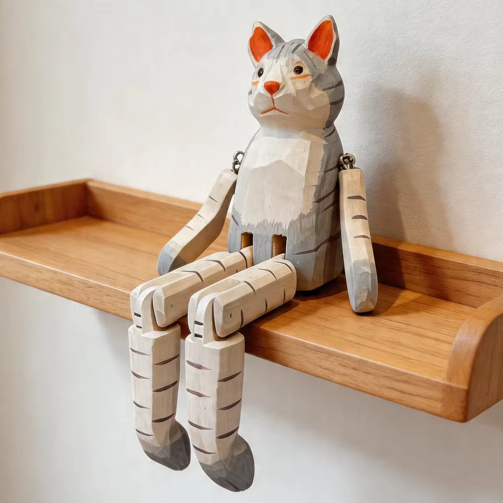 Hibou en bois articulé : figurine symbole de sagesse et de sérénité