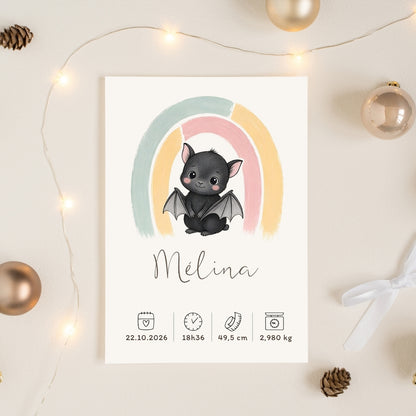 Affiche chauve-souris personnalisée – Animal totem, fichier numérique