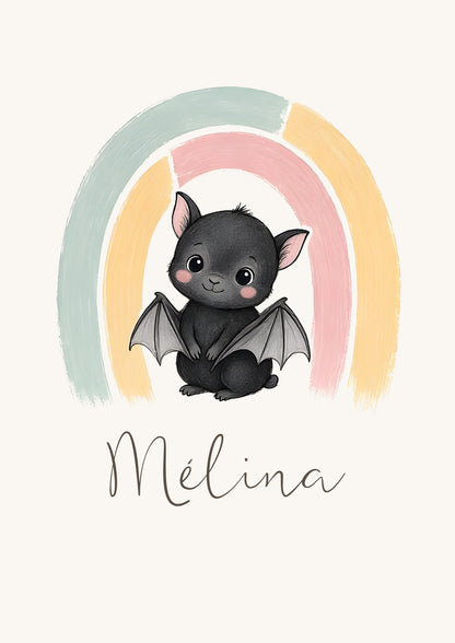Affiche chauve-souris personnalisée – Animal totem