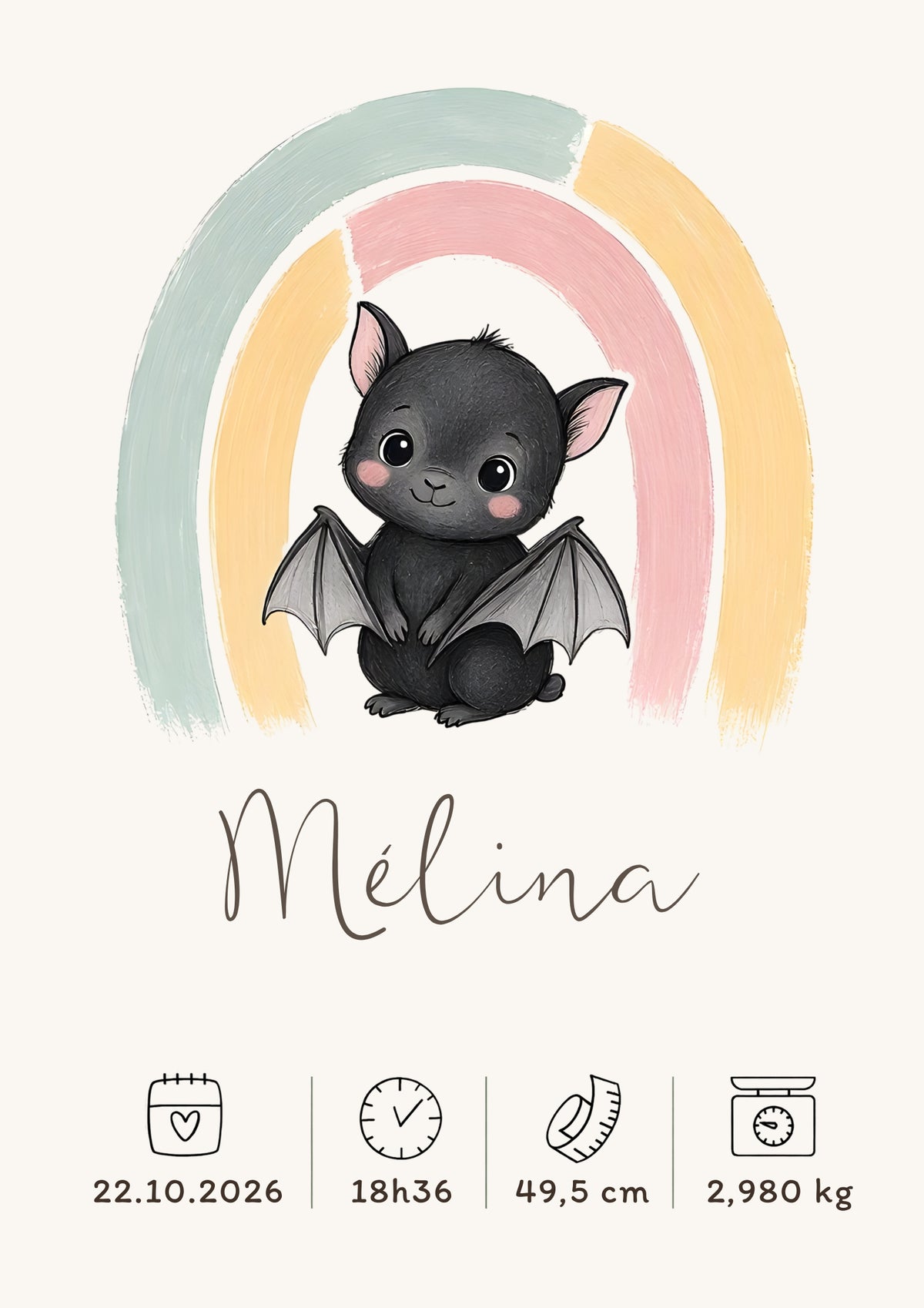 Affiche chauve-souris personnalisée – Animal totem
