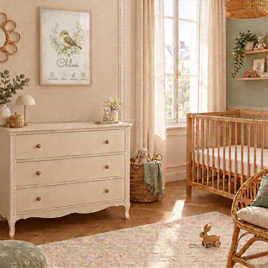 Chloé au-dessus de la commode