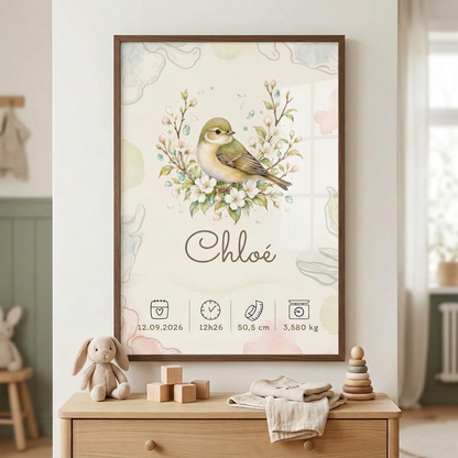 Chloé dans le cadre bois foncé