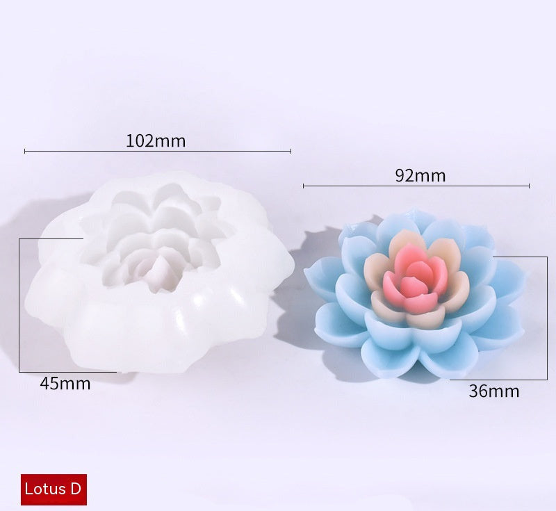 moule en silicone - fleur de lotus - 9,2 cm x 3,6 cm