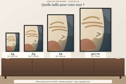 Affiche bébé tigre encadrée – chambre d'enfant prête à accrocher