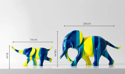 figurines éléphante et éléphanteau - dimensions