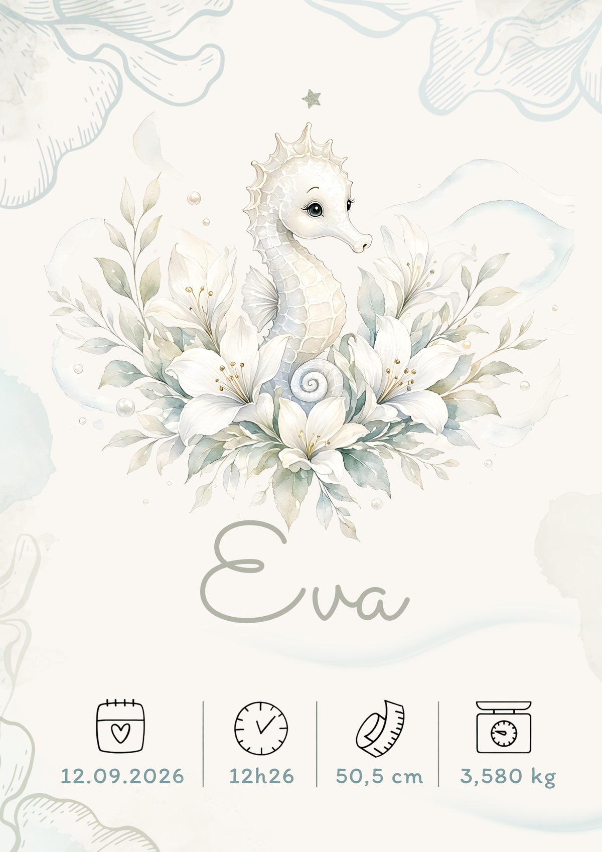 Affiche de naissance Eva personnalisée