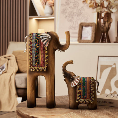 Figurine éléphant rétro luxe mise en situation intérieur – décoration salon entrée, cadeau artistique original