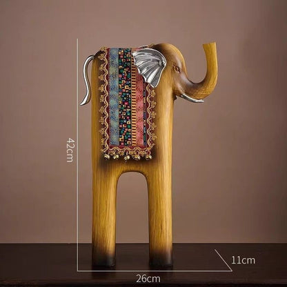 Comparatif grand et petit format figurine éléphant résine bois – grand 42 cm, petit 26,5 cm