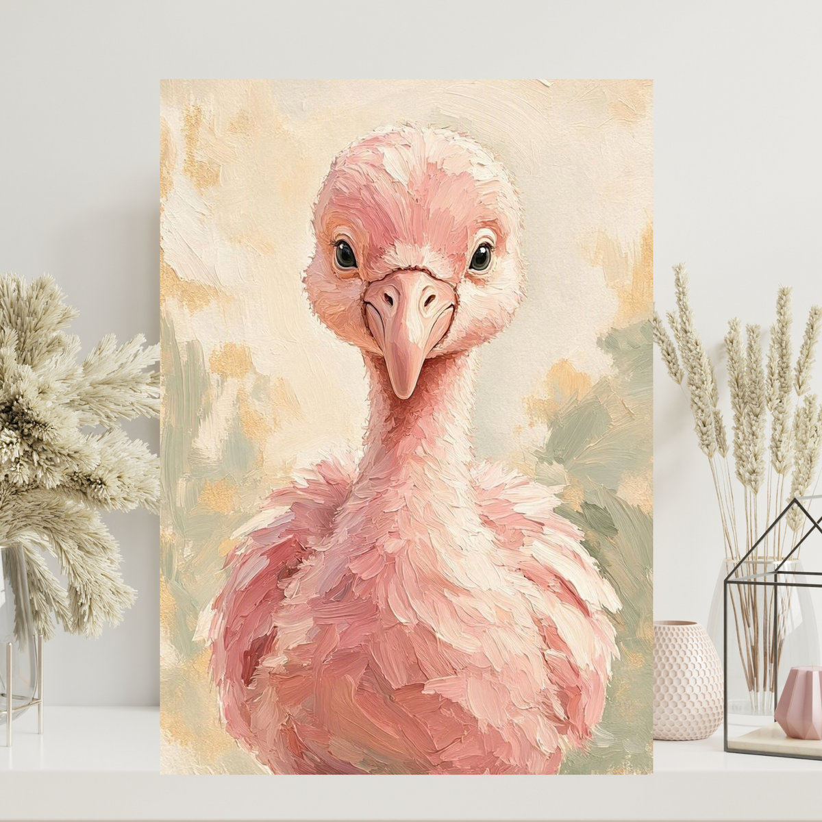 Poster bébé flamant rose – affiche sans cadre pour chambre d’enfant