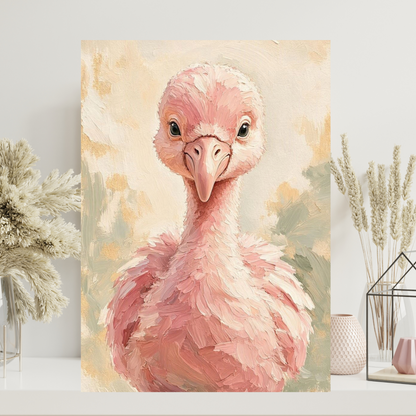 Poster bébé flamant rose – affiche sans cadre pour chambre d’enfant