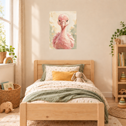 Poster bébé flamant rose – affiche sans cadre pour chambre d’enfant