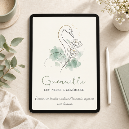 Affiche symbolique du prénom Gwenaëlle – Les trois versions