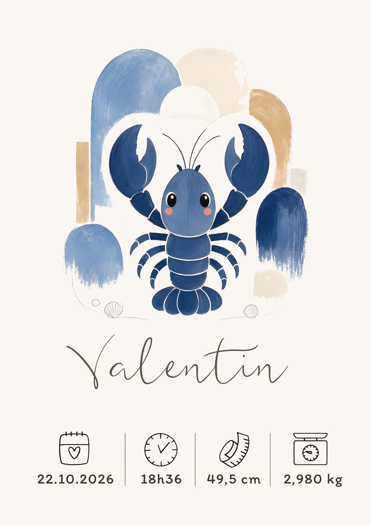 Affiche homard personnalisée – Animal totem