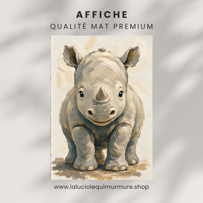 Poster bébé rhinocéros – affiche chambre d'enfant sans cadre