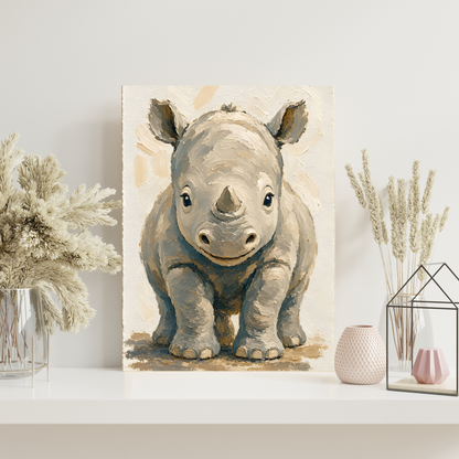 Poster bébé rhinocéros – affiche chambre d'enfant sans cadre