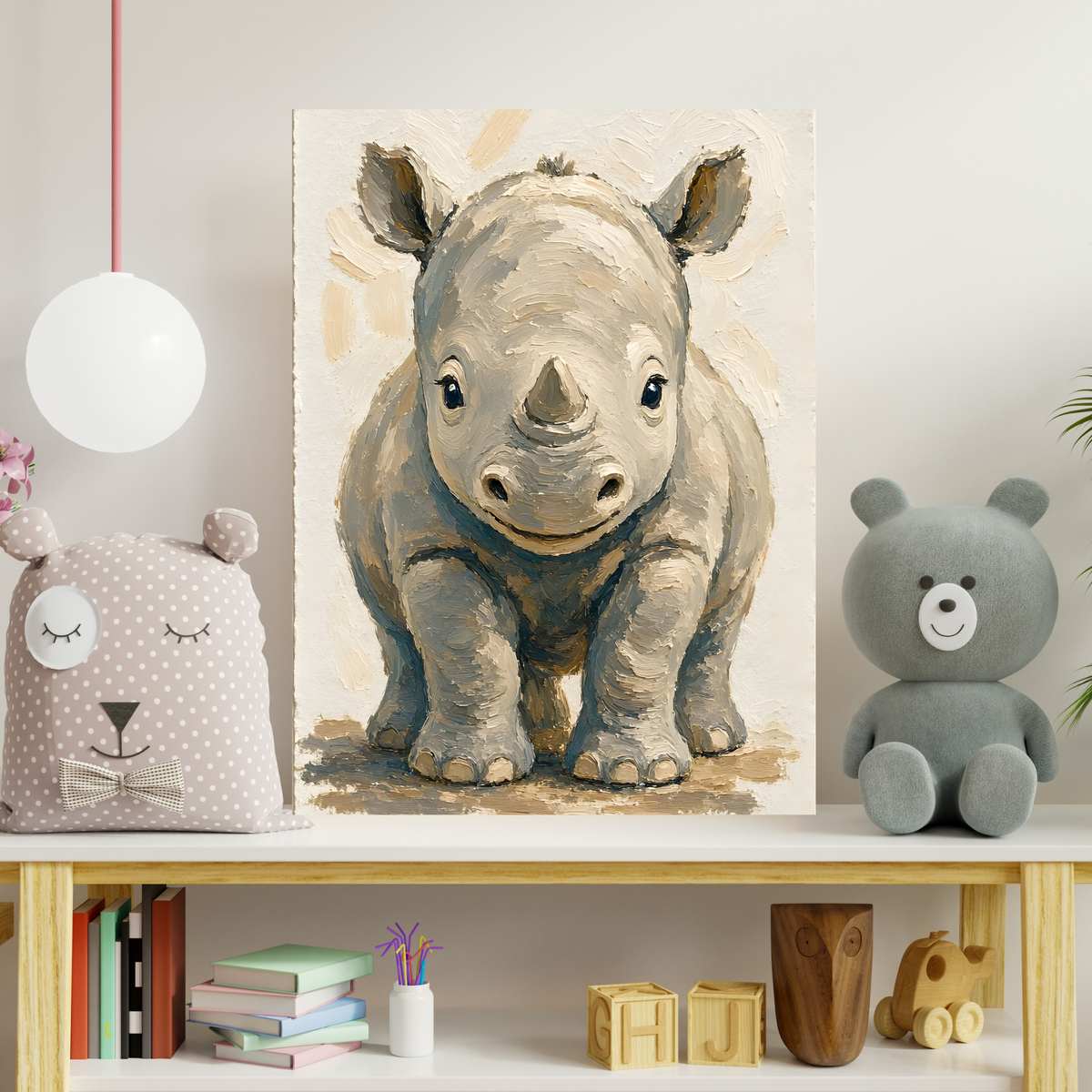 Poster bébé rhinocéros – affiche chambre d'enfant sans cadre