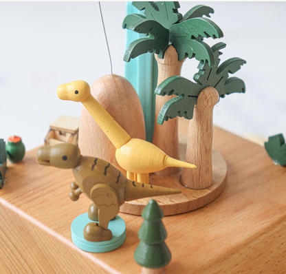 Boîte à musique en bois personnalisée - Au royaume des dinosaures