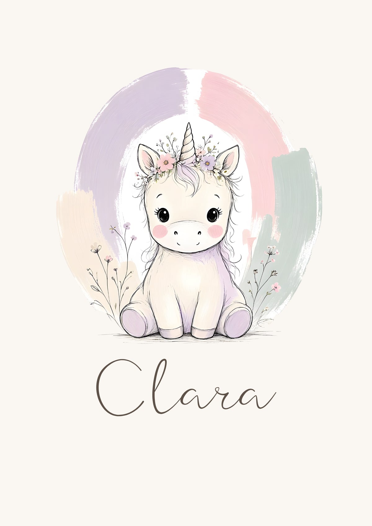 Affiche licorne personnalisée – Animal totem
