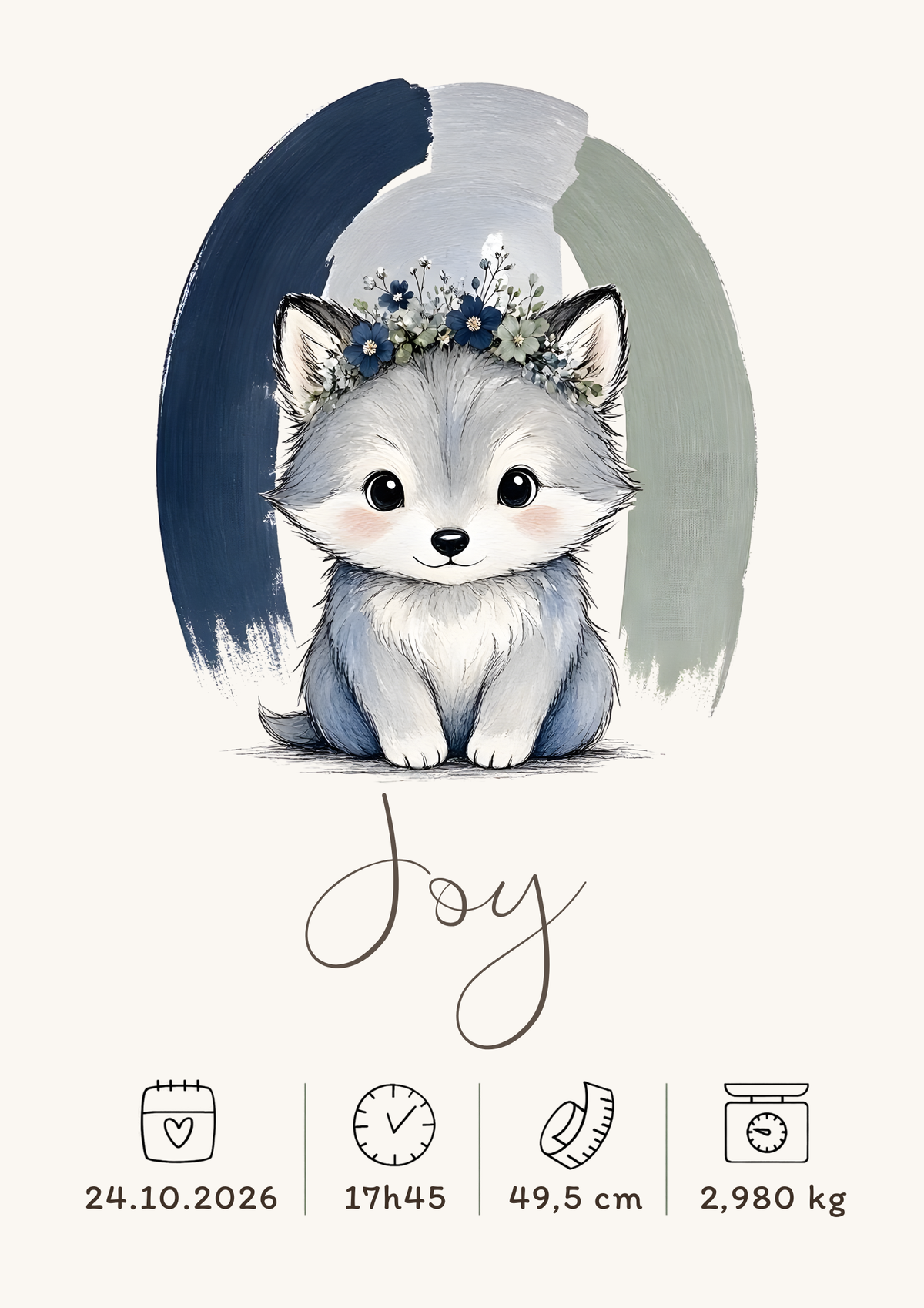 Affiche loup personnalisée – Animal totem