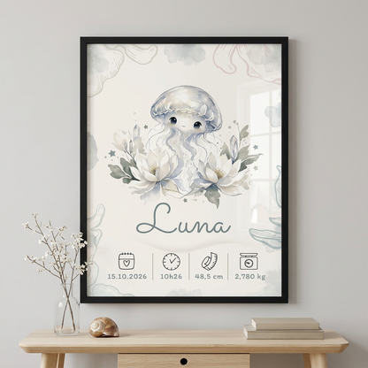 Luna dans un cadre noir au mur