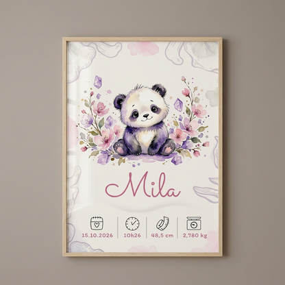 Affiche de naissance Mila personnalisée – fichier numérique