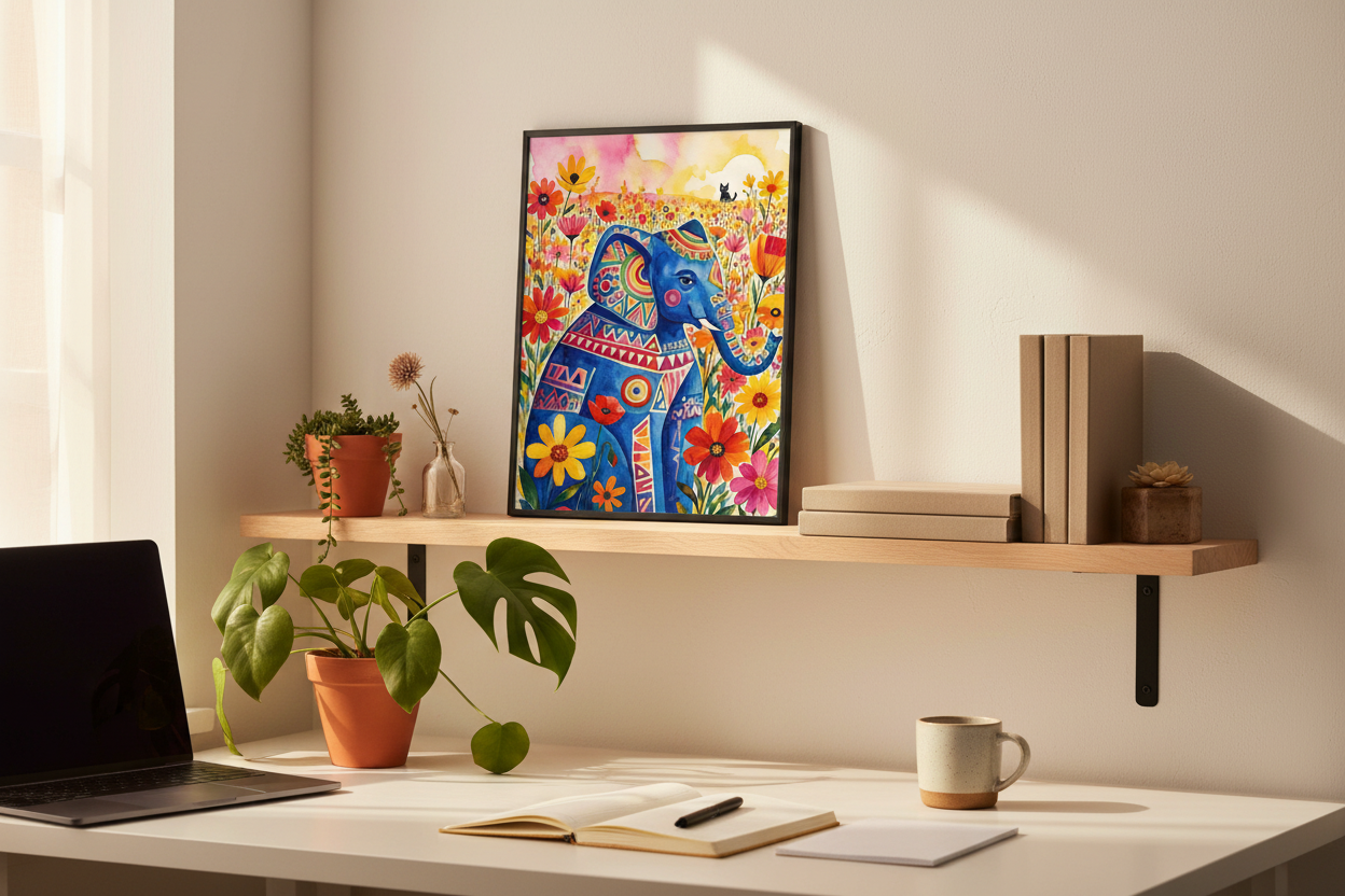 Mockup affiche A4 sur bureau