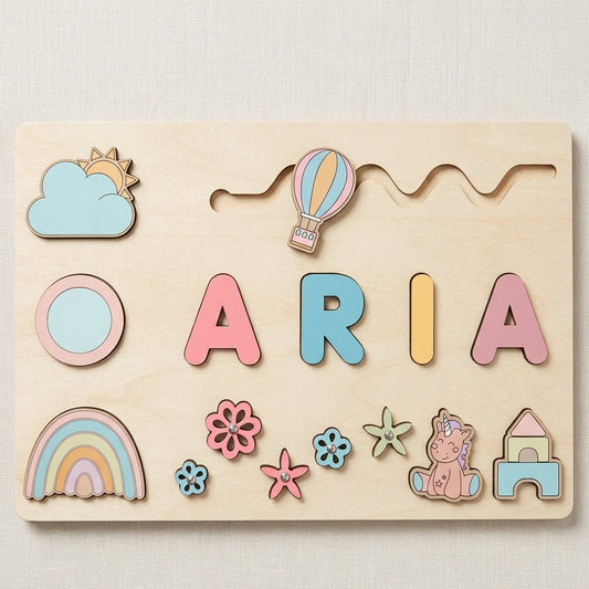 Puzzle Éveil Poétique - L'Éveil en Couleurs - Prénom Personnalisé