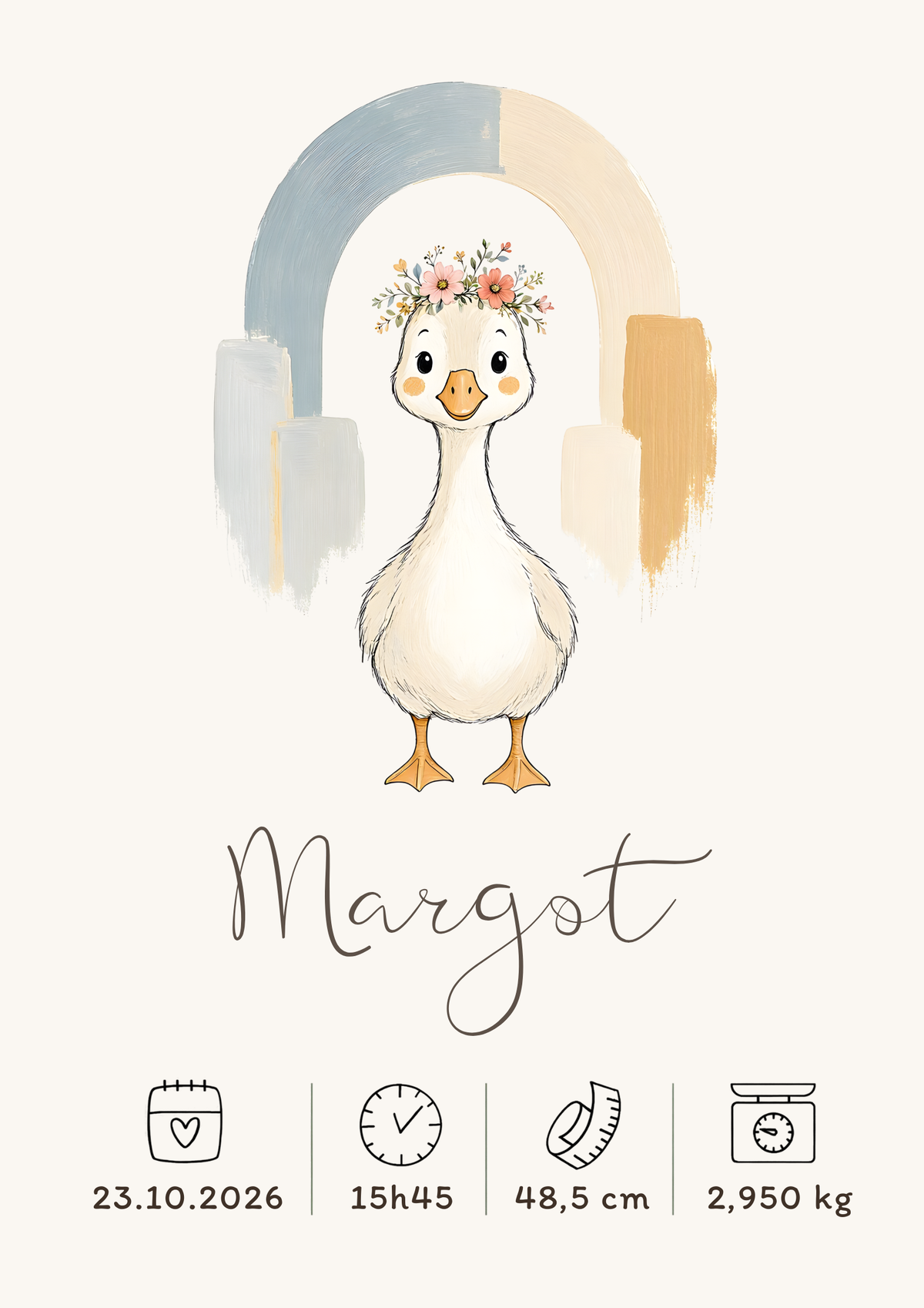 Affiche oie personnalisée – Animal totem