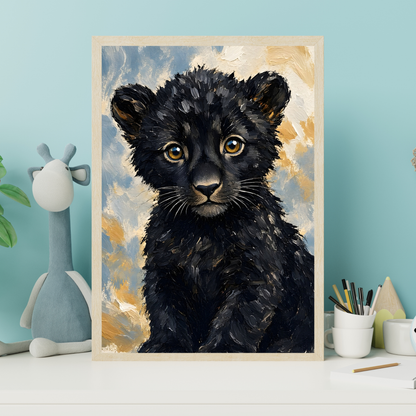 Affiche bébé panthère noire encadrée – prête à accrocher