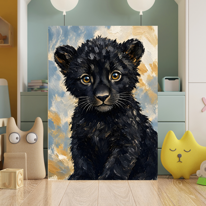 Affiche bébé panthère noire encadrée – prête à accrocher