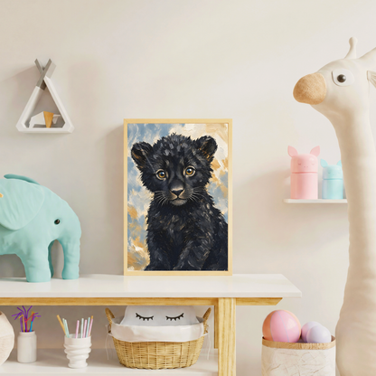 Affiche bébé panthère noire encadrée – prête à accrocher
