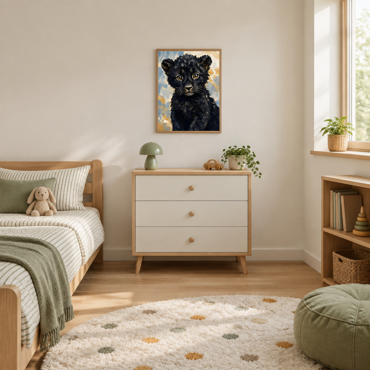Affiche bébé panthère noire encadrée – prête à accrocher