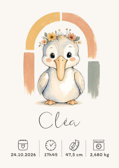 Affiche pélican personnalisée – Animal totem, fichier numérique